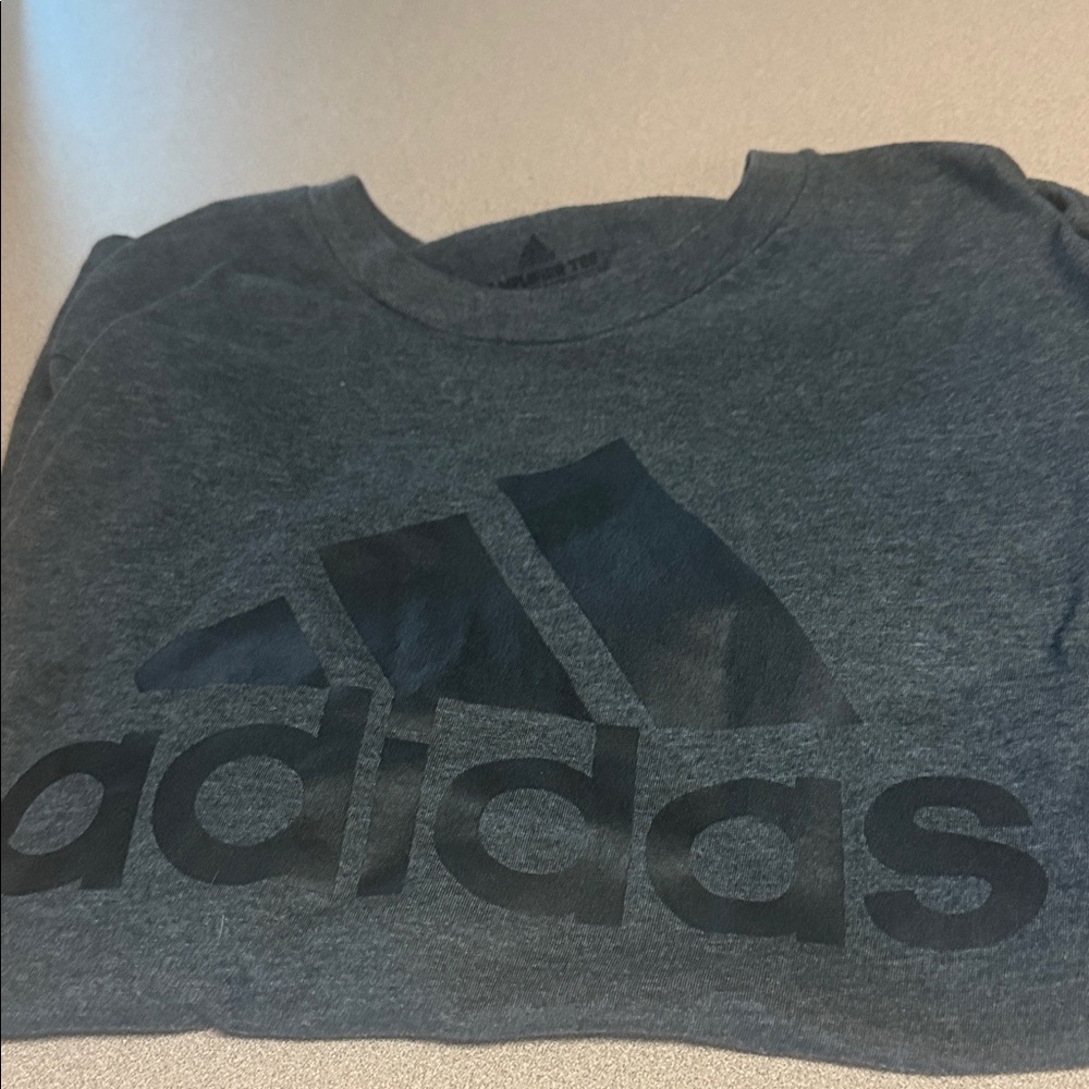 Adidas Young Men’s Gray Logo Amplifier T-Shirt